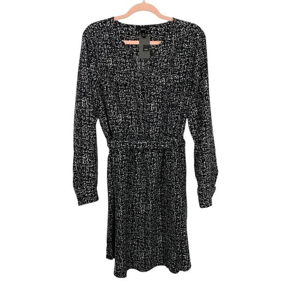 Mossimo Shirt Dress Size Large Black White Print Long Sleeves New - Picture 14 of 14